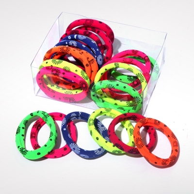 Large Bright Printed Multicolor Towel Hair Ring High Elastic Rubber Band